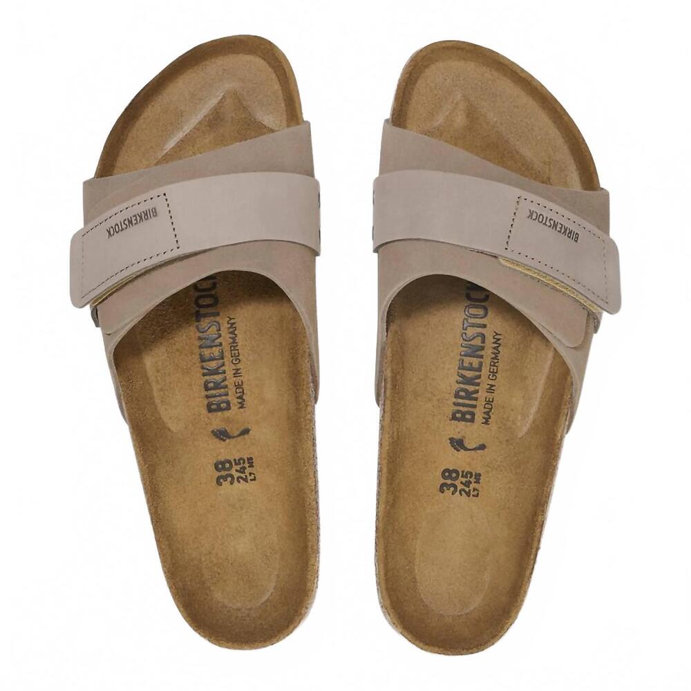 NEW BIRKENSTOCK women's oita modern narrow sandal in taupe suede - Picture 3 of 6